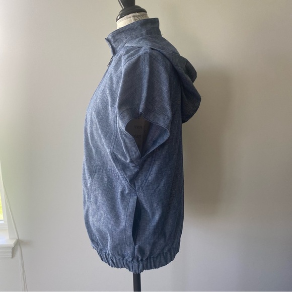 Derek Lam For Design Nation Hooded Short Sleeve Chambray Jacket - Picture 2 of 9